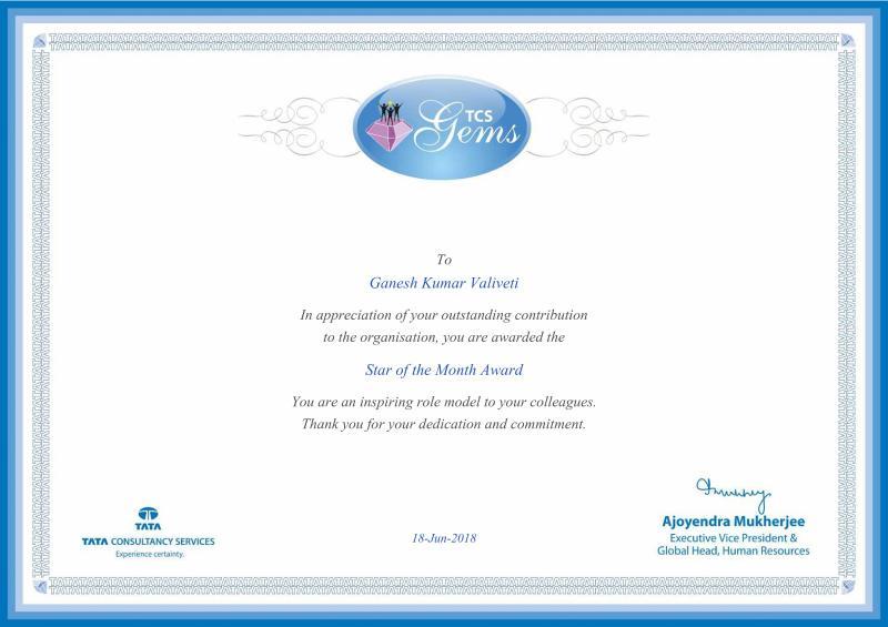 Star of the Month Award